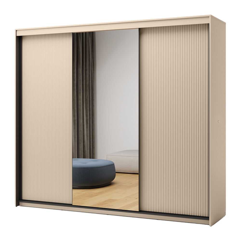 by fonQ Brive Kledingkast met 3 Schuifdeuren met Verlichting - Zand