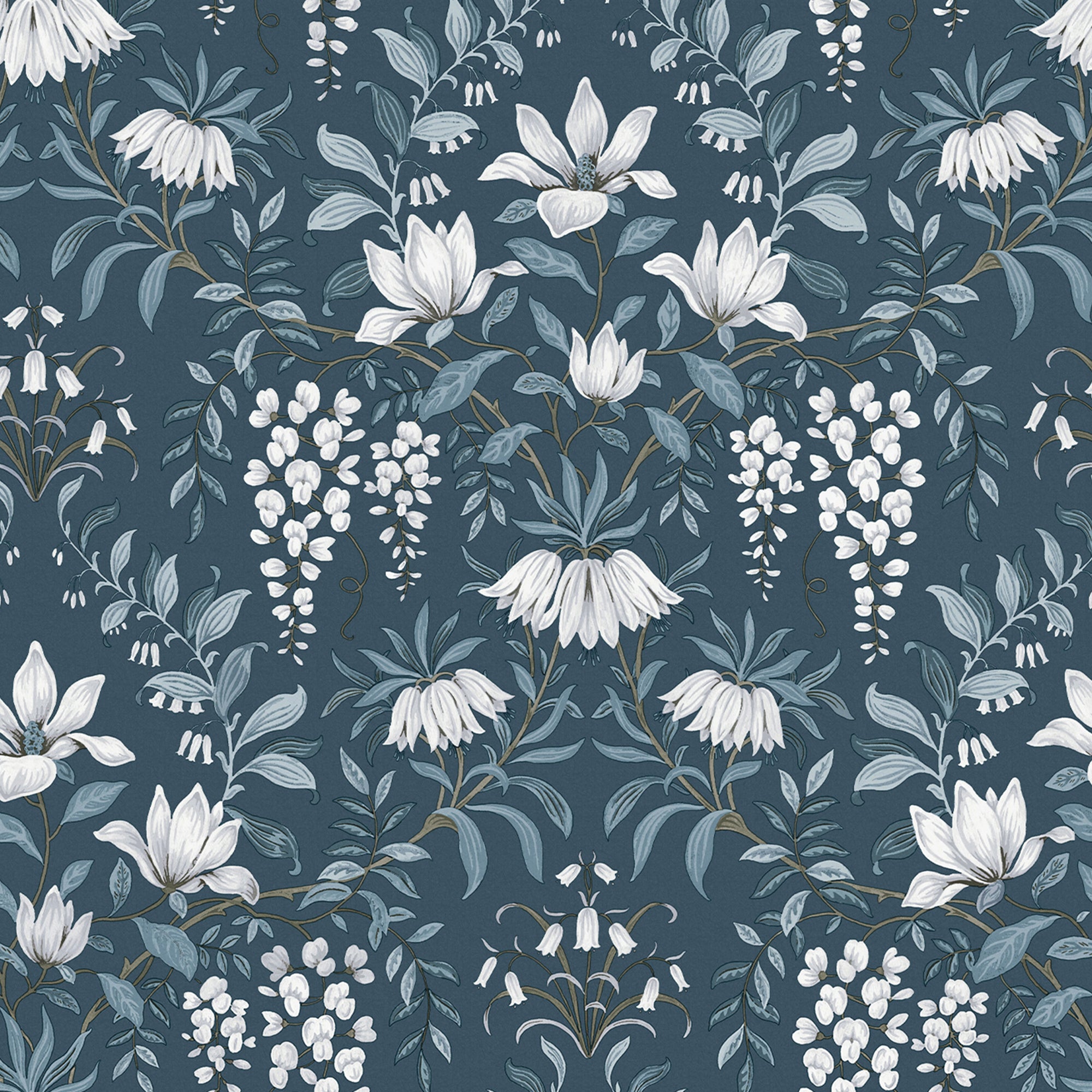 Laura Ashley Vliesbehang - Parterre Dark Seaspray - 10mx52cm