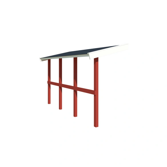 Schleppdach, BxT: 280 x 90 cm (Aufstellmaß ), rot