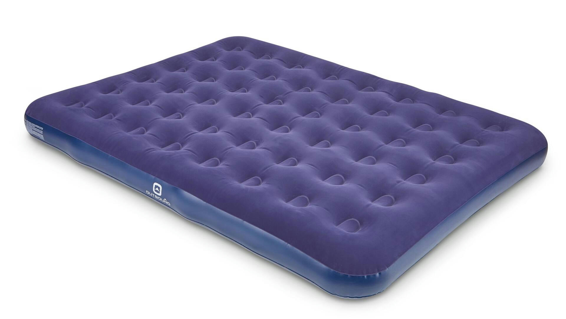 Outbound Queen Single-High Inflatable Air Mattress/Airbed w/ Flocked Top & Repair Kit