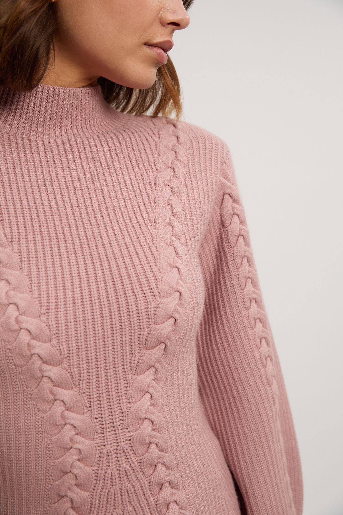 KarenMillen Knit Cable Yarn Peplum Jumper