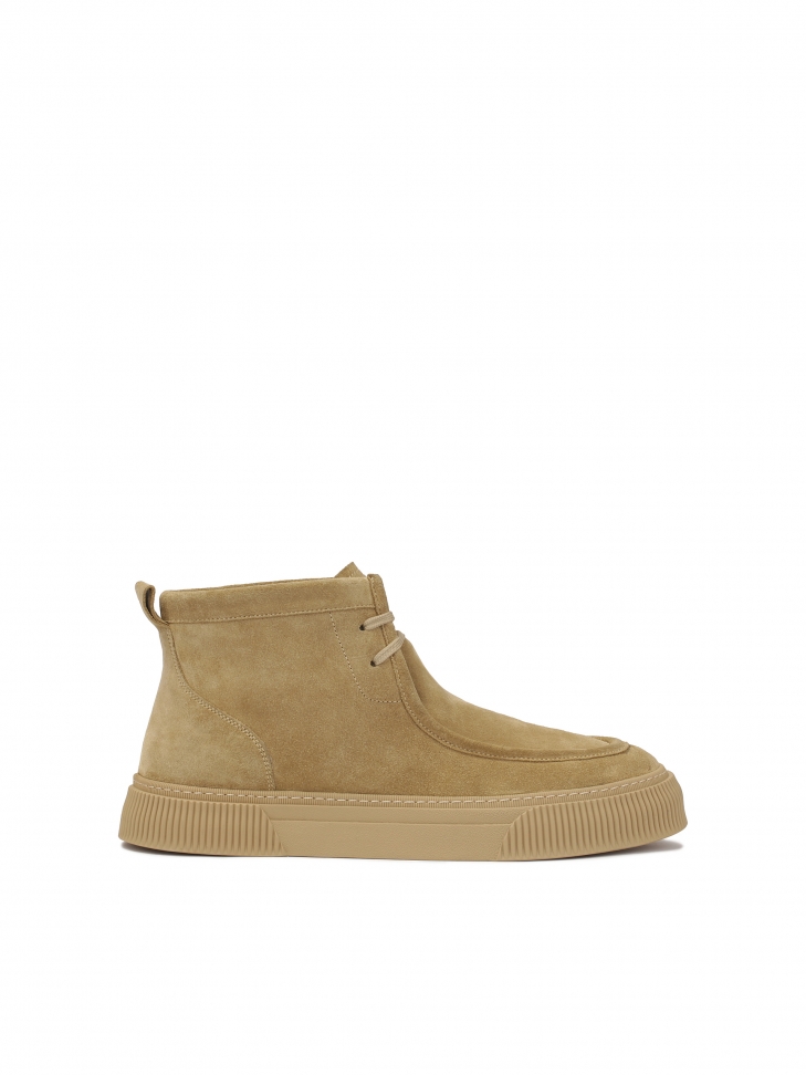 Suede sneakers with a higher upper
