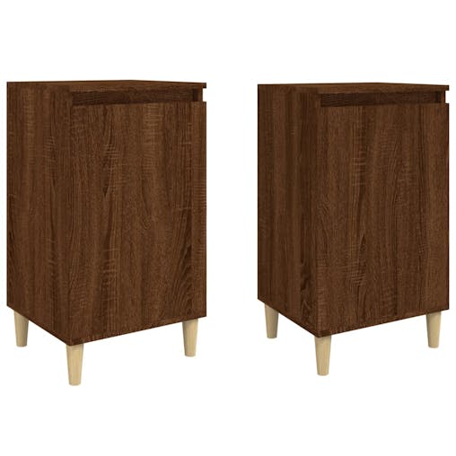 NNEVL Bedside Cabinets 2 pcs Brown Oak 40x35x70 cm Engineered Wood