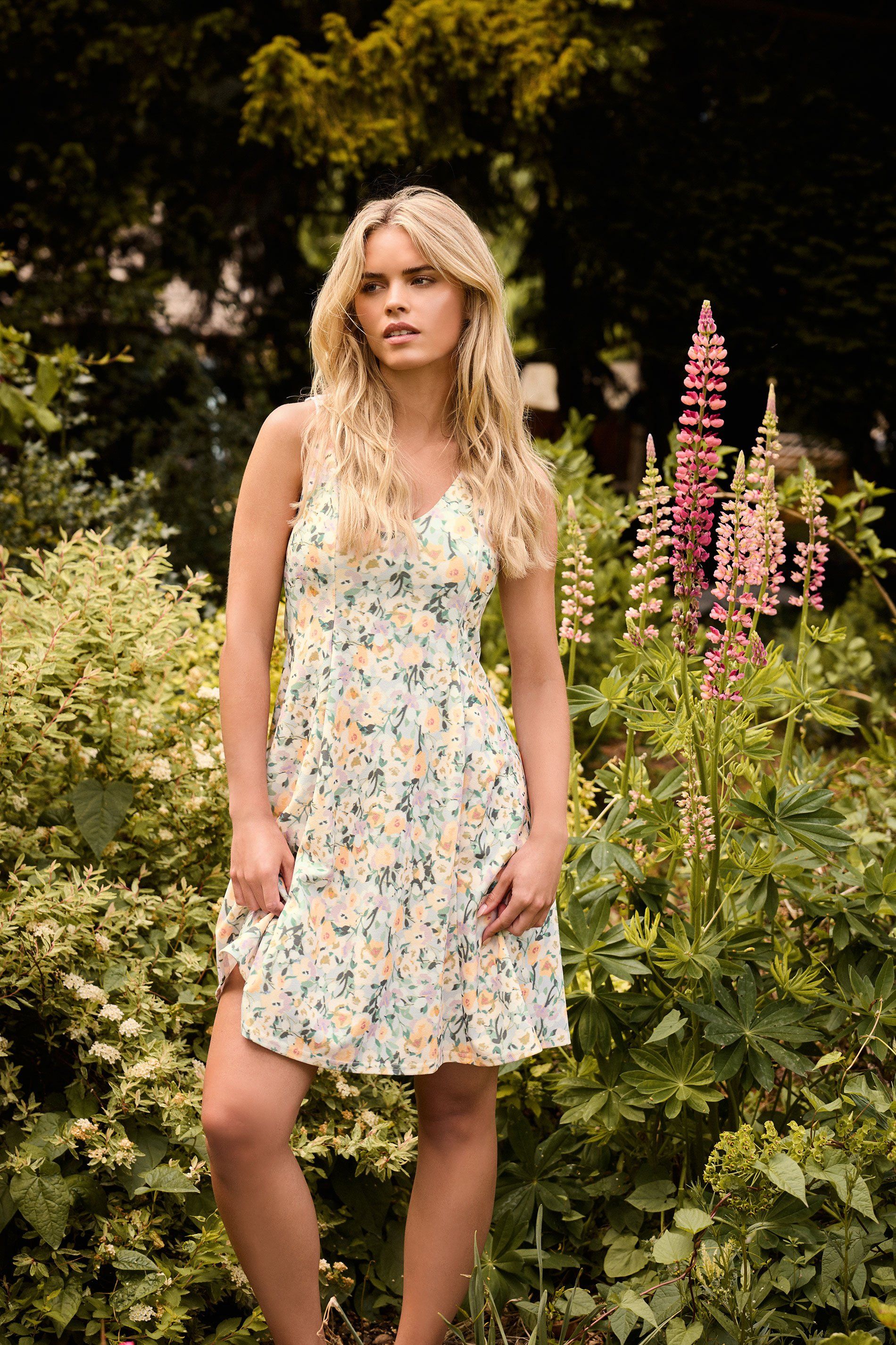 PixieGirl Petite Floral Full Mini Dress