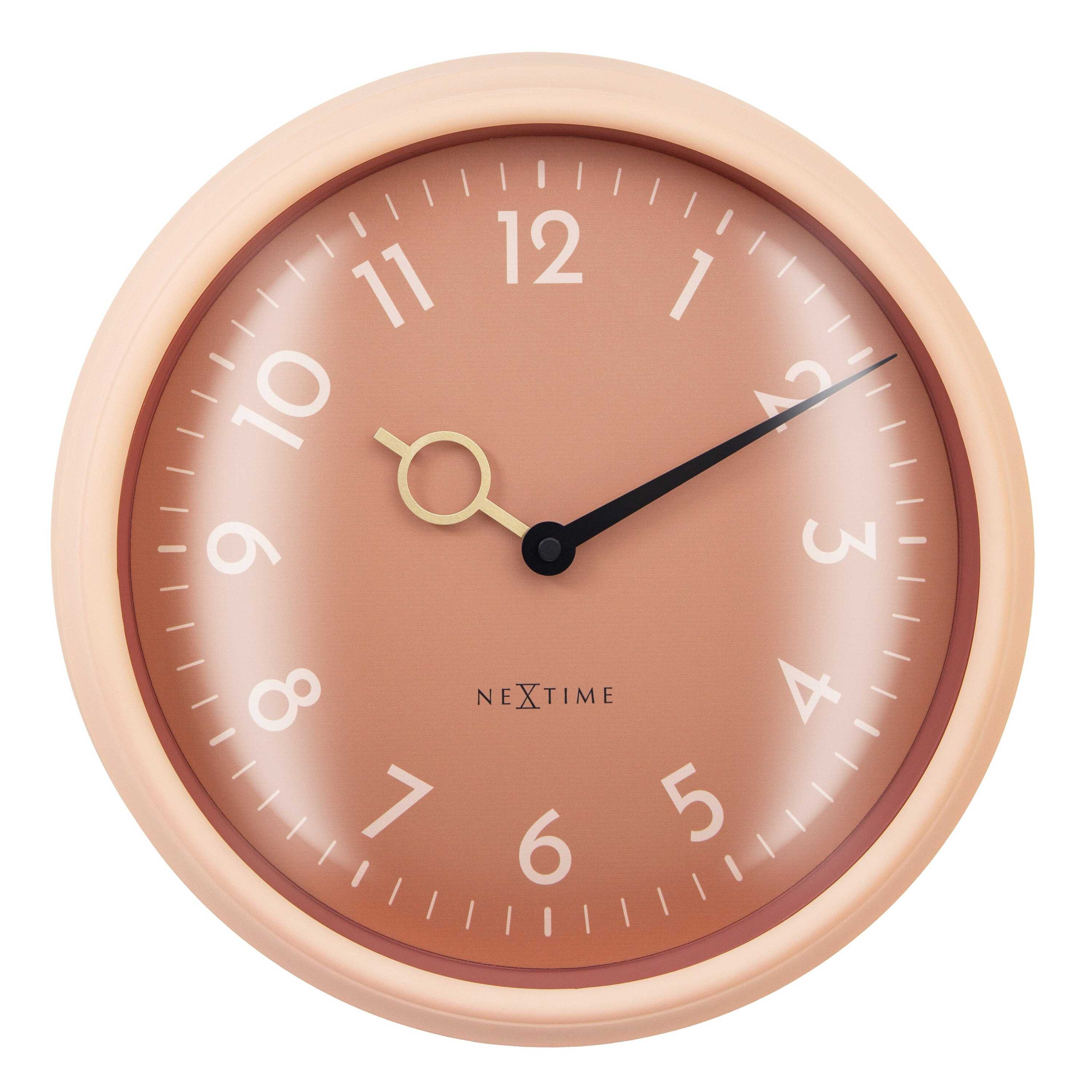 NeXtime - Wandklok 30,5cm - Stil - Perzik - ABS - NeXtime 'Golden Hour