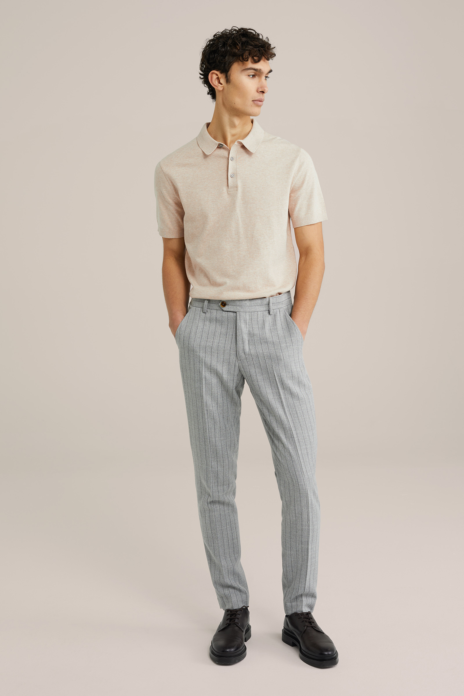 Heren Regular fit fijngebreide polo