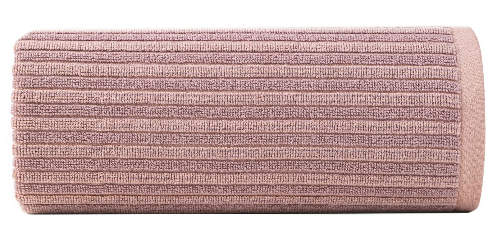 Ręcznik Avinion 70x140 pudrowy frotte z bordiurą w pasy 500 g/m2