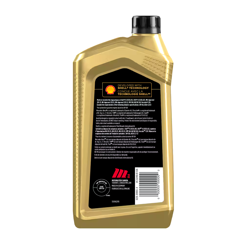 MotoMaster OEPLUS European Premium 0W30 Synthetic Engine/Motor Oil, 946-mL