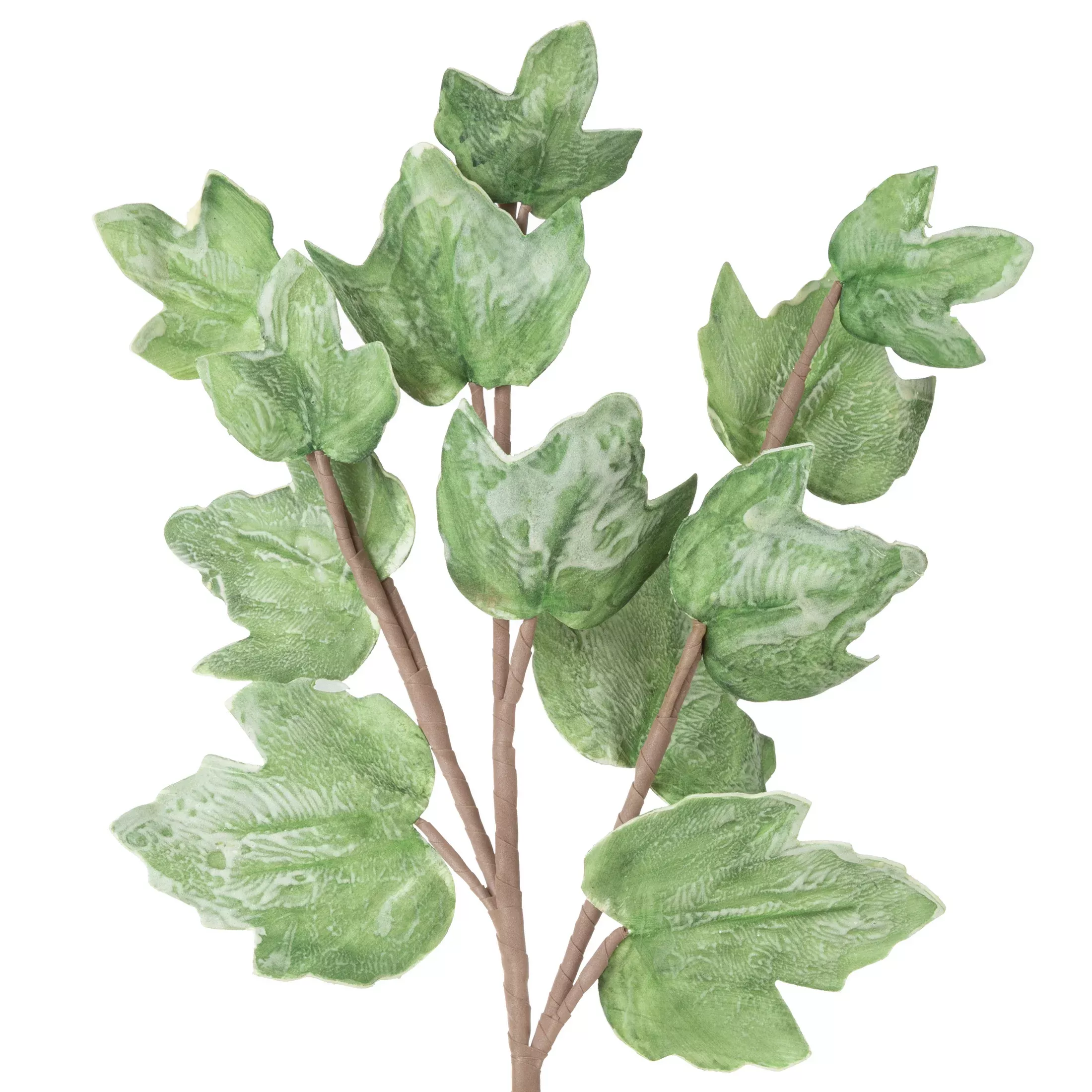 Gałązka sztuczna z liśćmi zielona z pianki plastycznej 95 cm