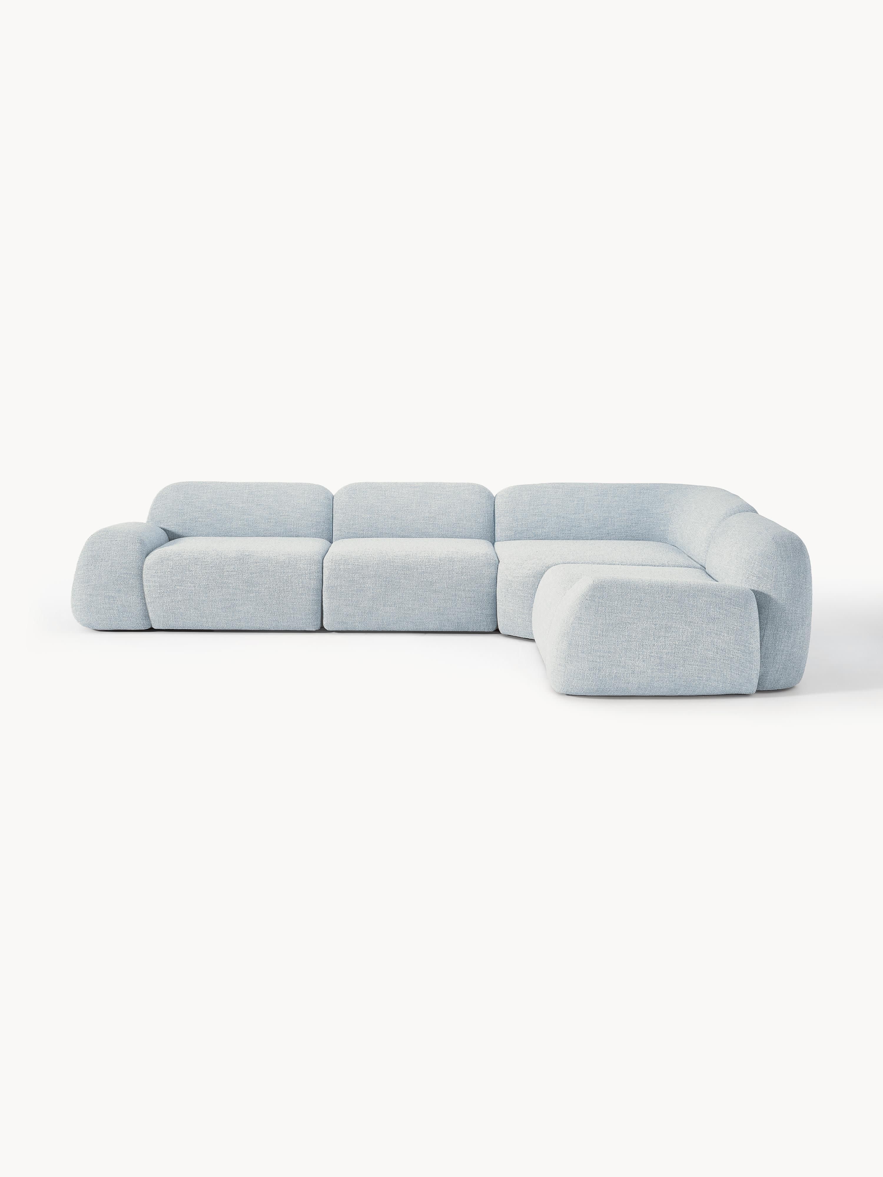 Modulares Bouclé-Ecksofa Wolke (4-Sitzer)