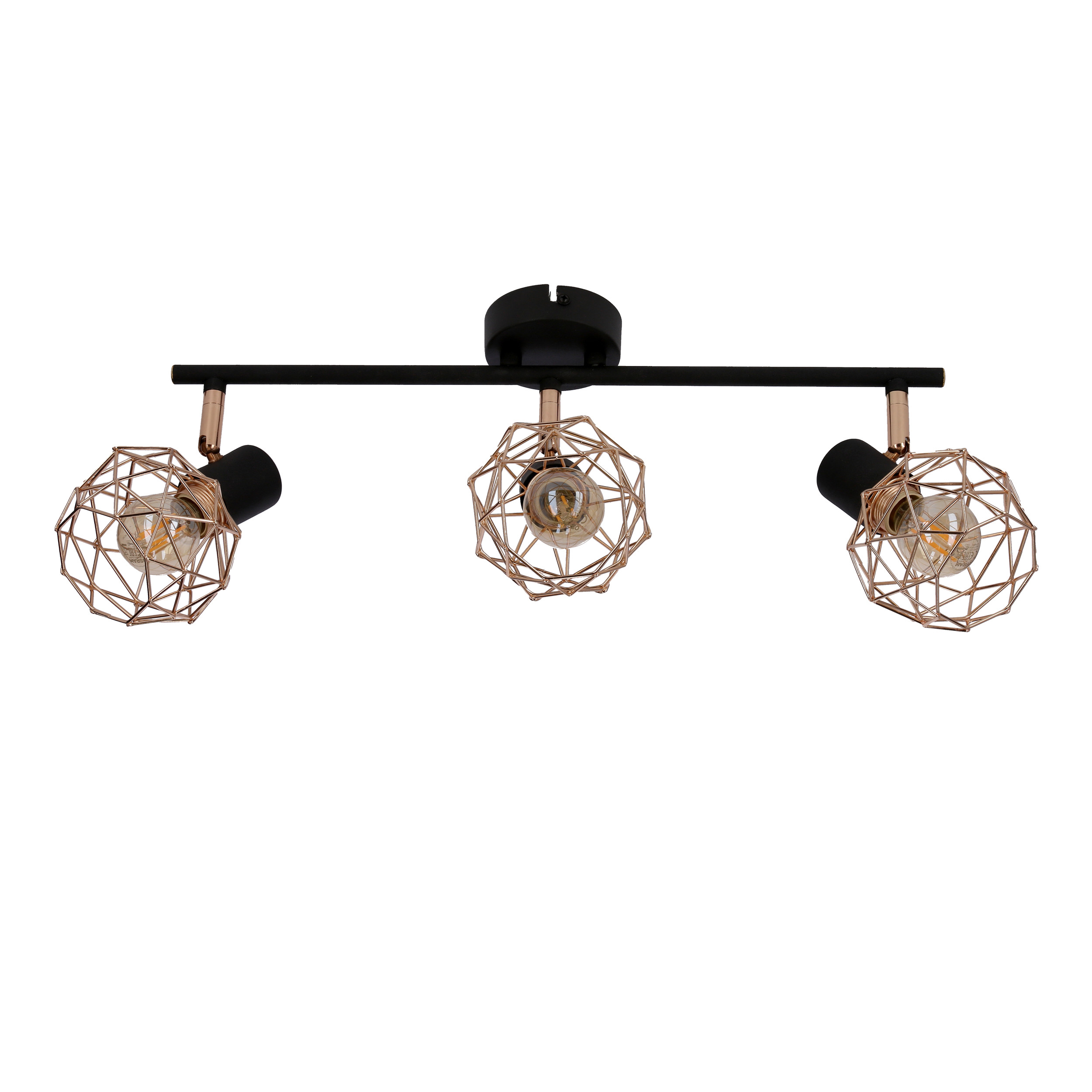 Lampa sufitowa miedziano-czarna ACROBAT 3xE14x40W Candellux
