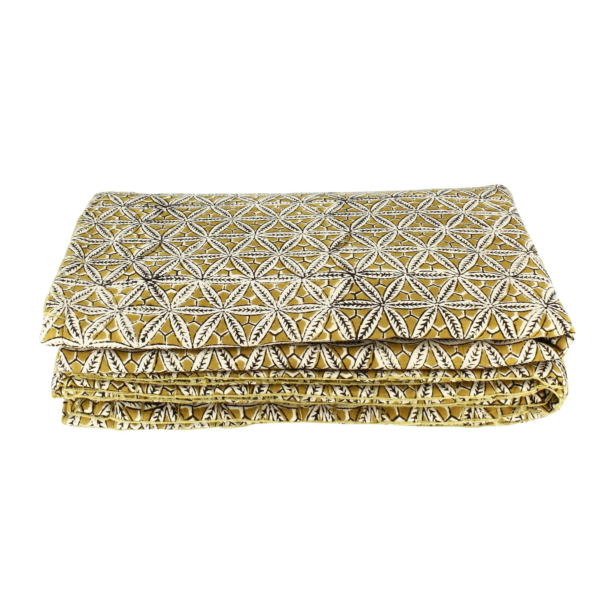 HOUSNIA - Courtepointe en coton jaune 160cm