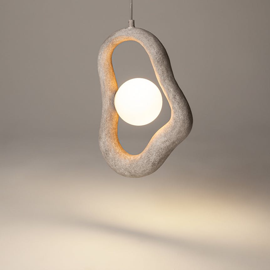 Suspension design effet béton gris – globe central LULING