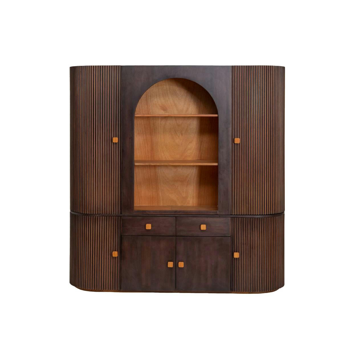 - Vaisselier en bois marron 177 cm