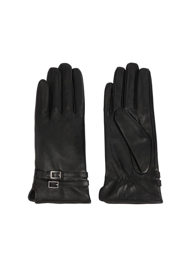 Black soft leather gloves