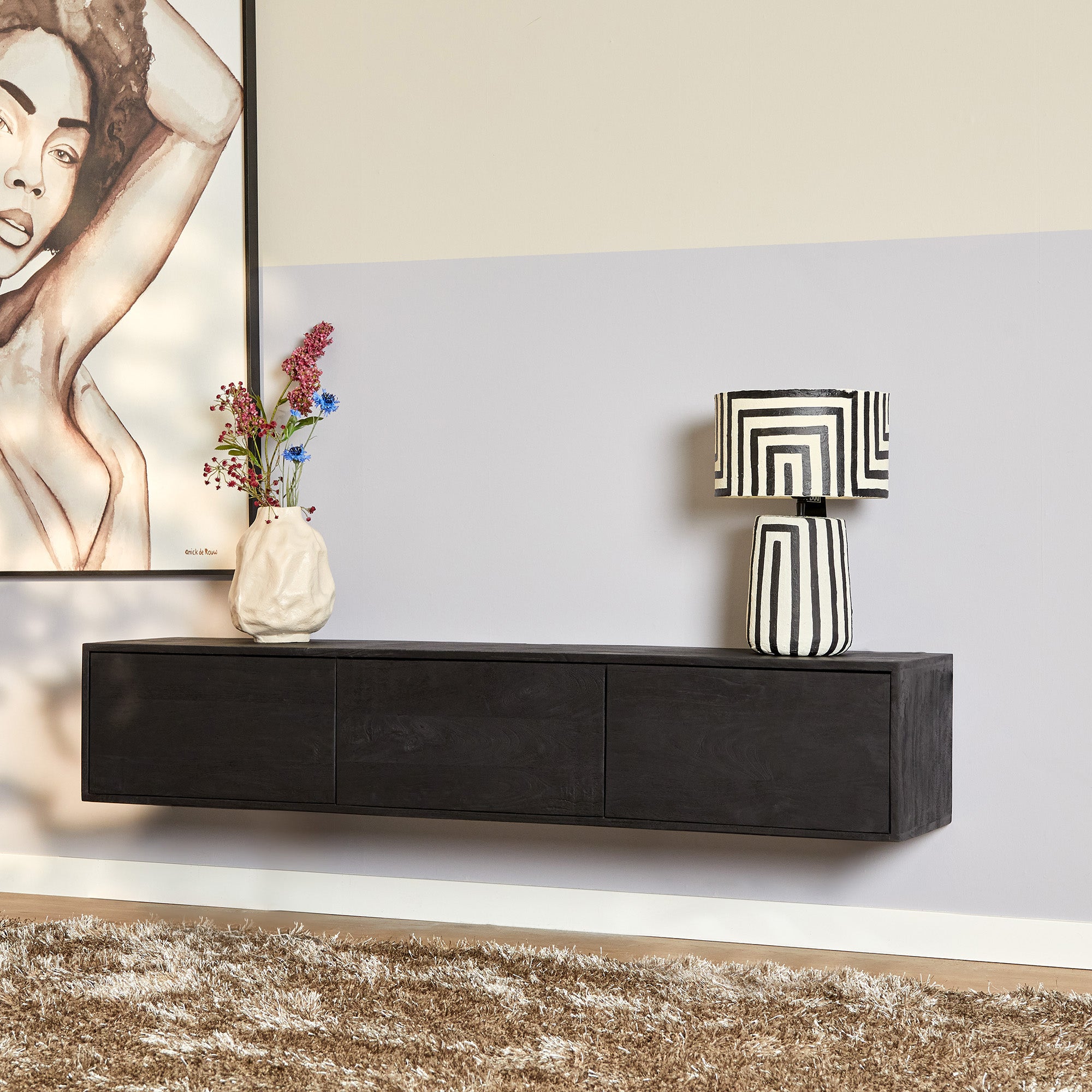 Starfurn tv meubel Vision - zwart - 30x160x35cm