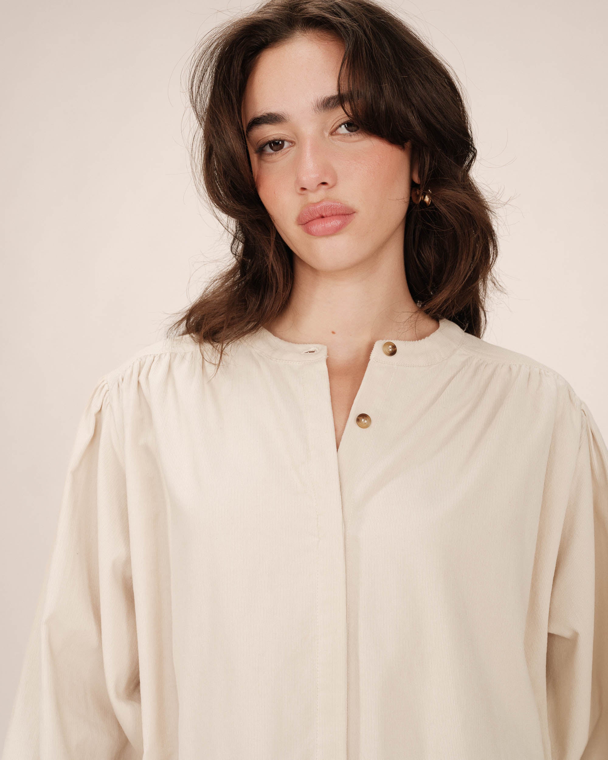 Blouse oversize velours ecru Suri