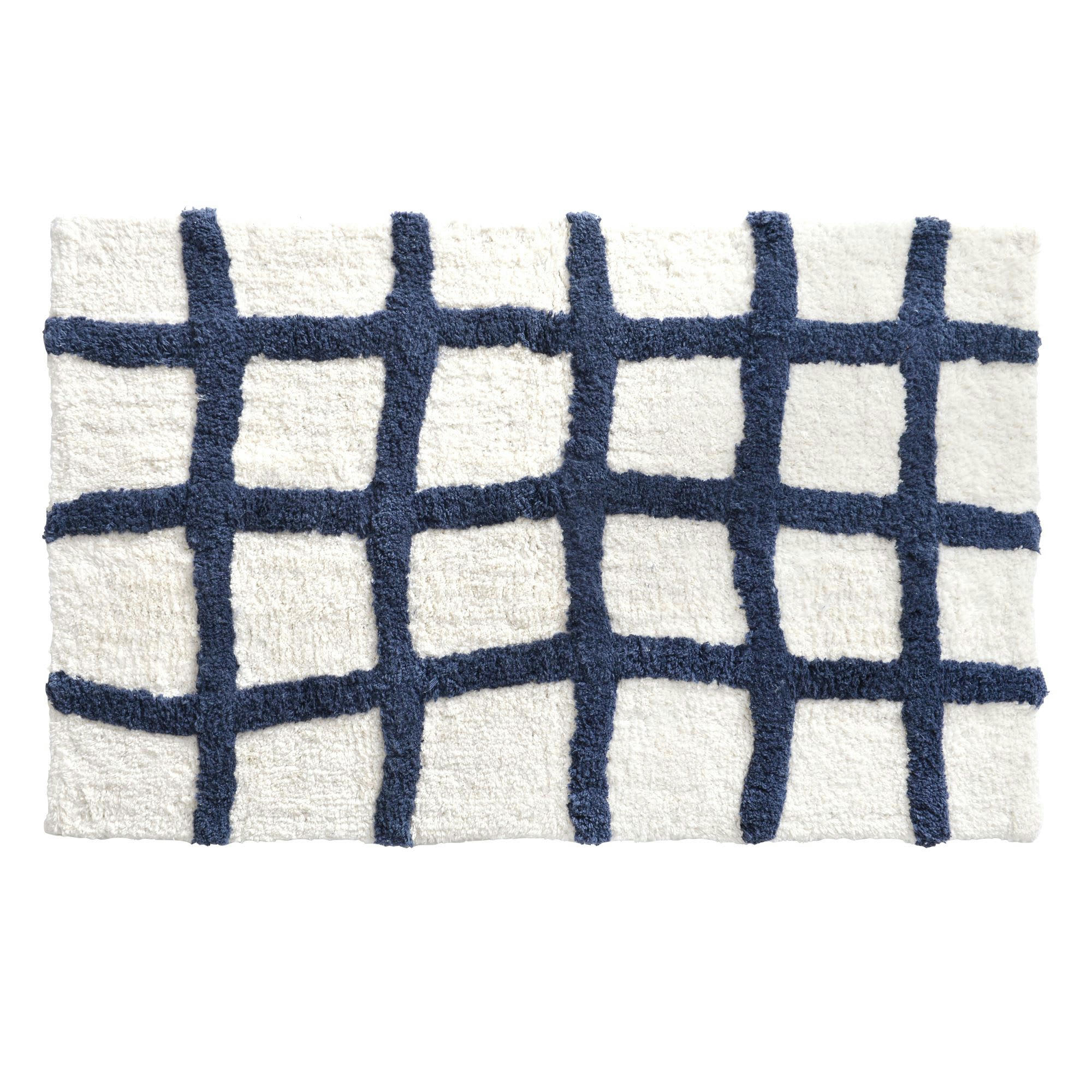 ABYSSALE - Tapis de bain 50x80 blanc cassé en coton