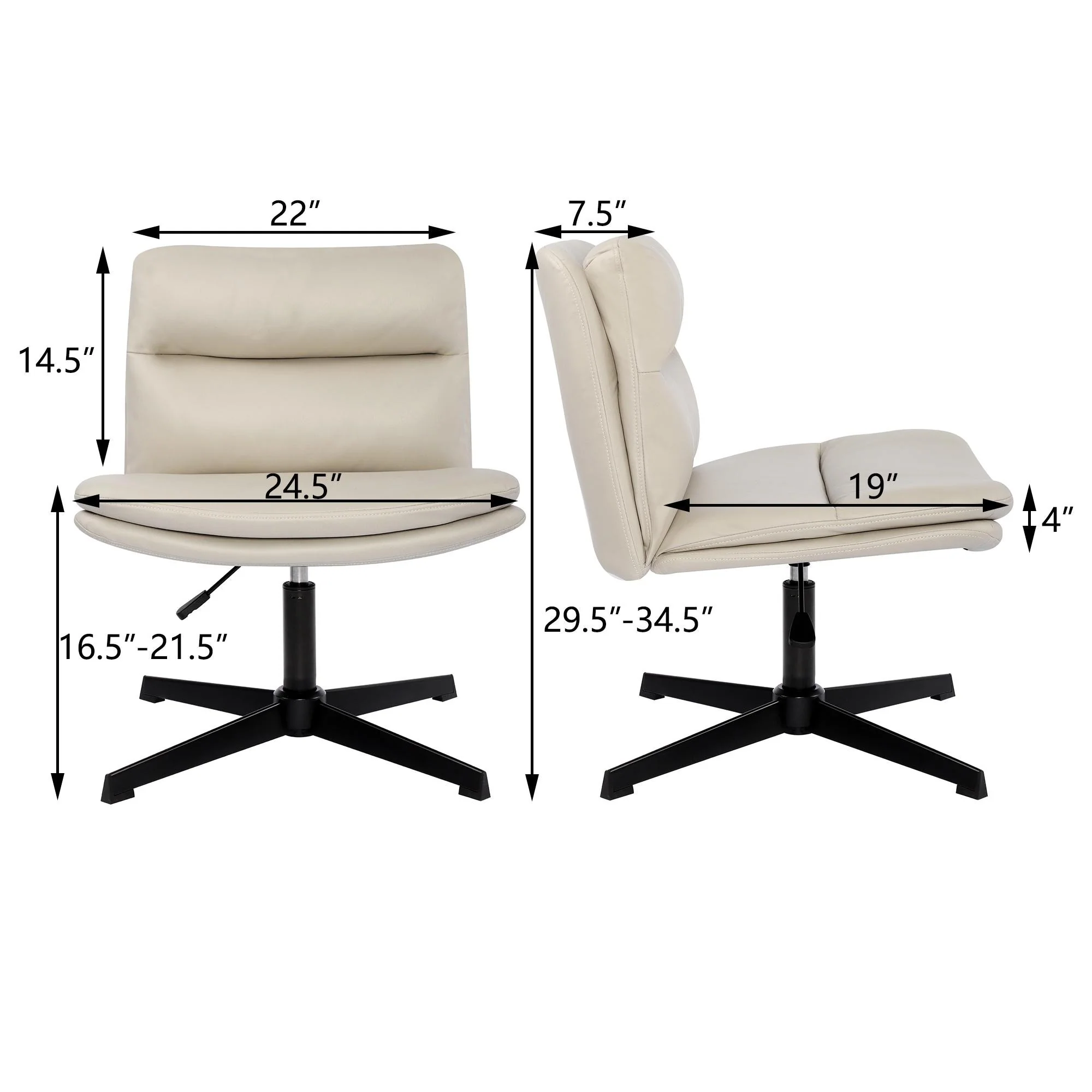 Leather Home Office Chair Adjustable Computer Desk Chair Bedroom Chair