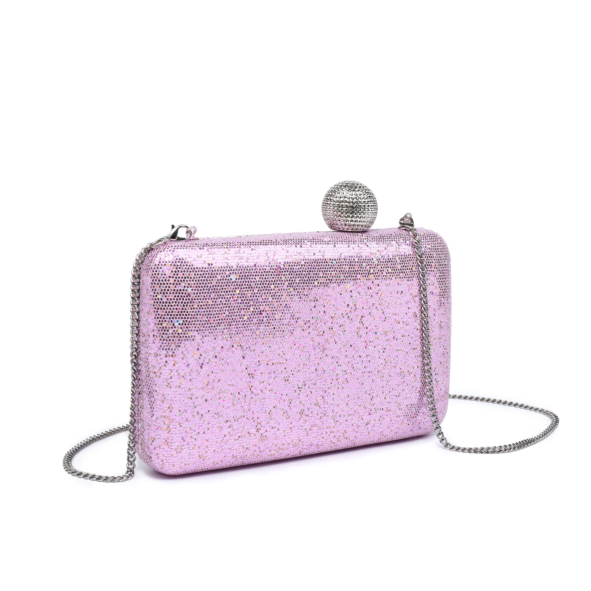 JFY Metal Ball Clasp Glitter Clutch Bag