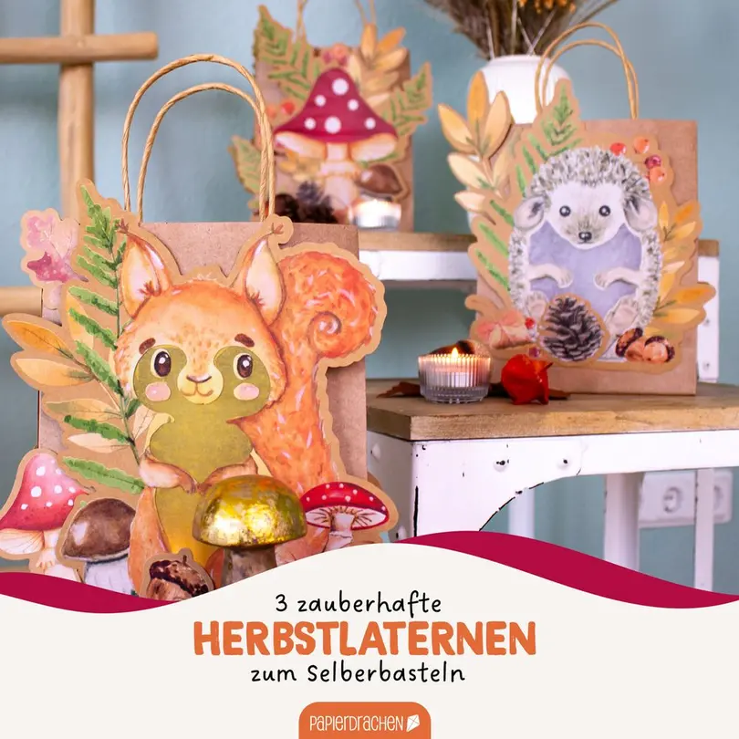 Bastelset 3er-Set Waldtiere aquarell