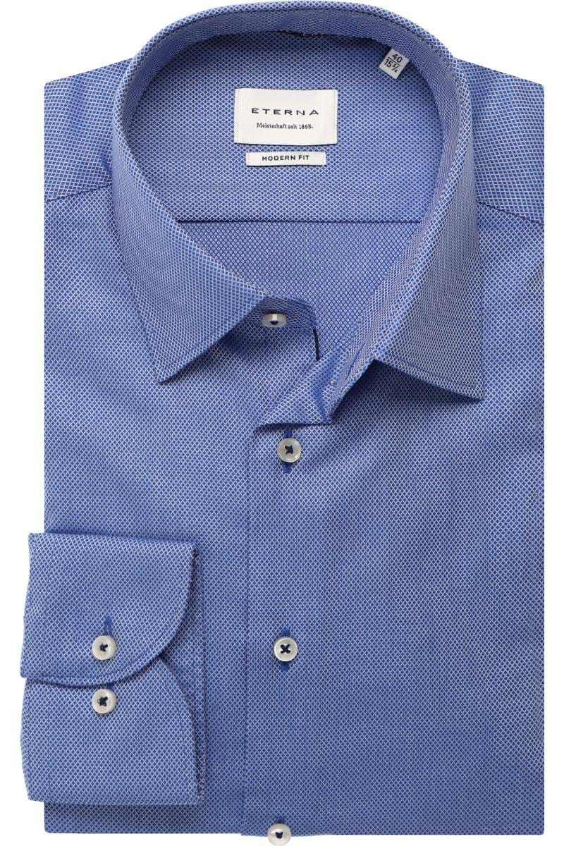 ETERNA Dynamic Cotton Modern Fit Hemd blau, Strukturiert