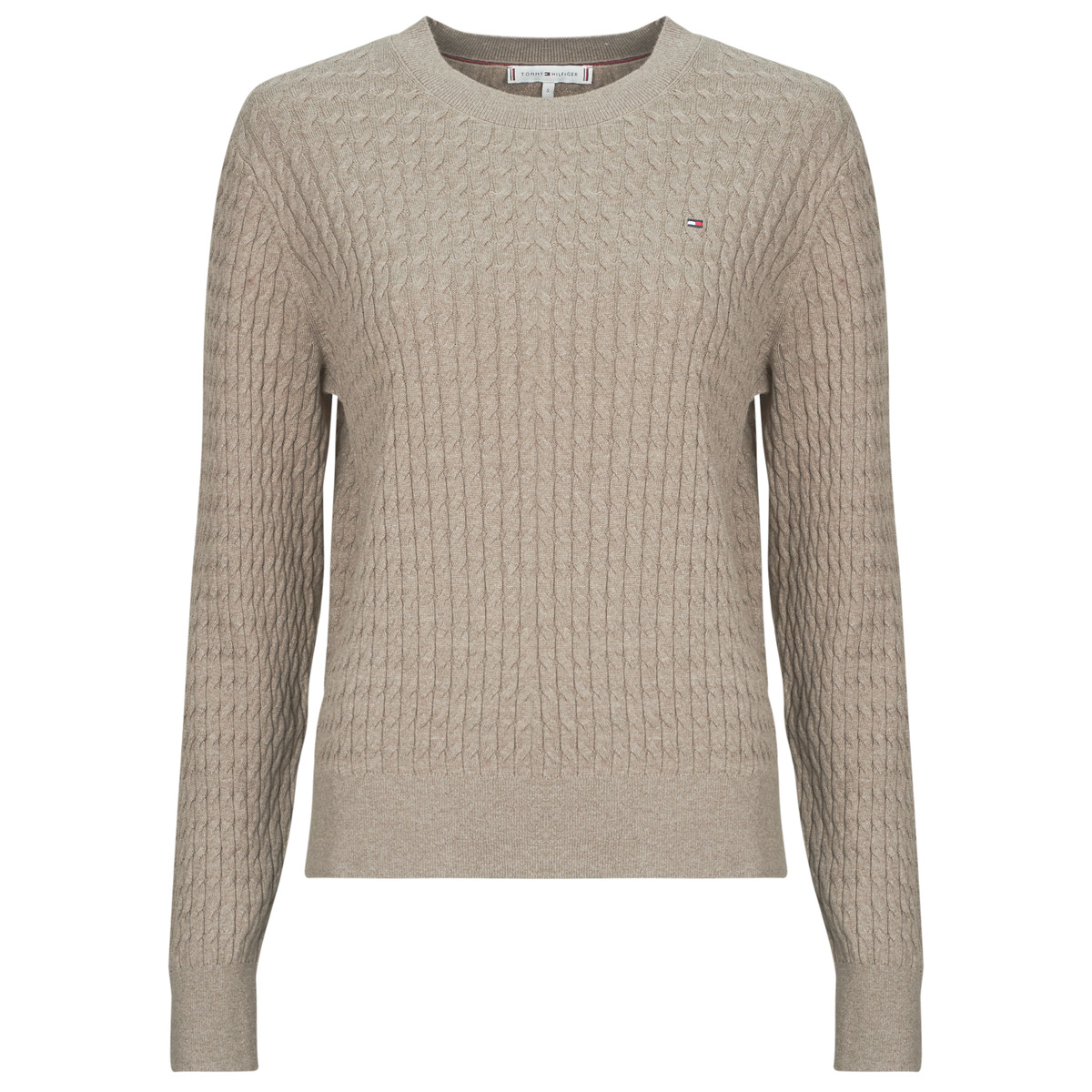 Tommy Hilfiger - CO CABLE FINE GG C-NK LS SWT - Beige