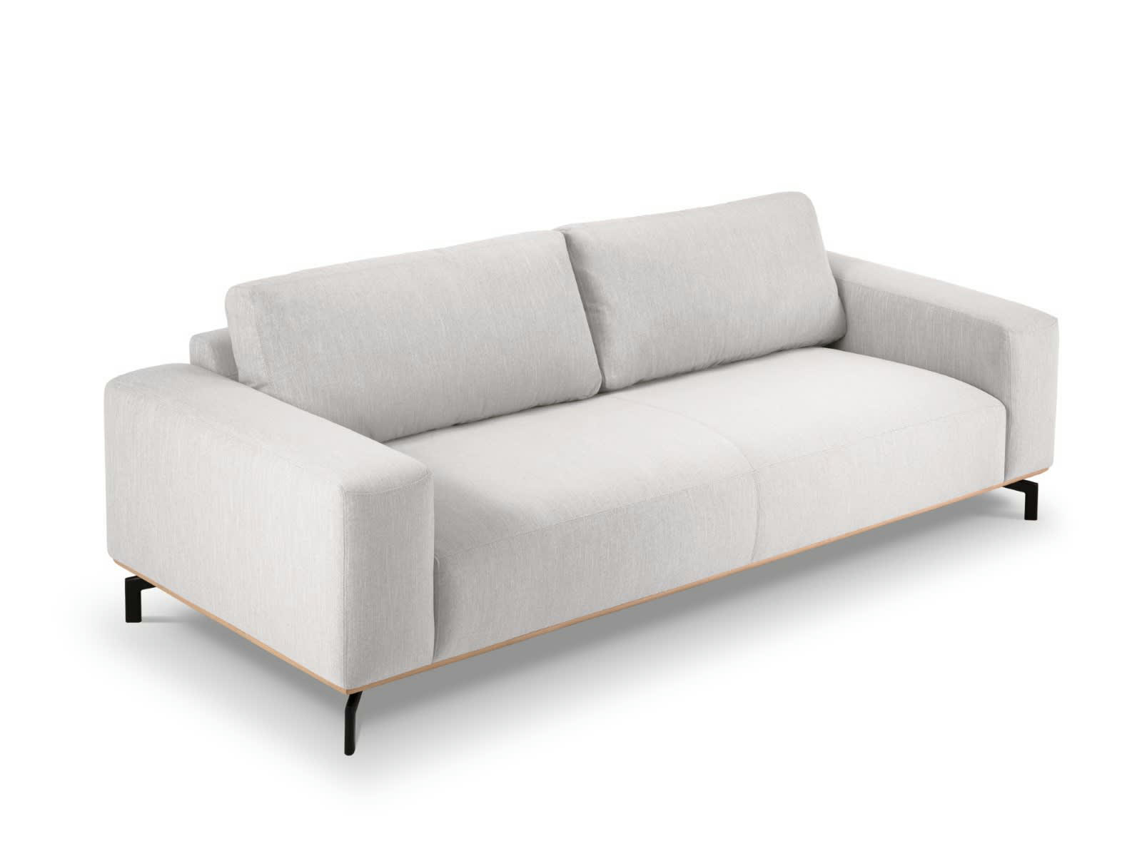 MARC - Canapé 3 places en Tissu Structurel Gris Clair