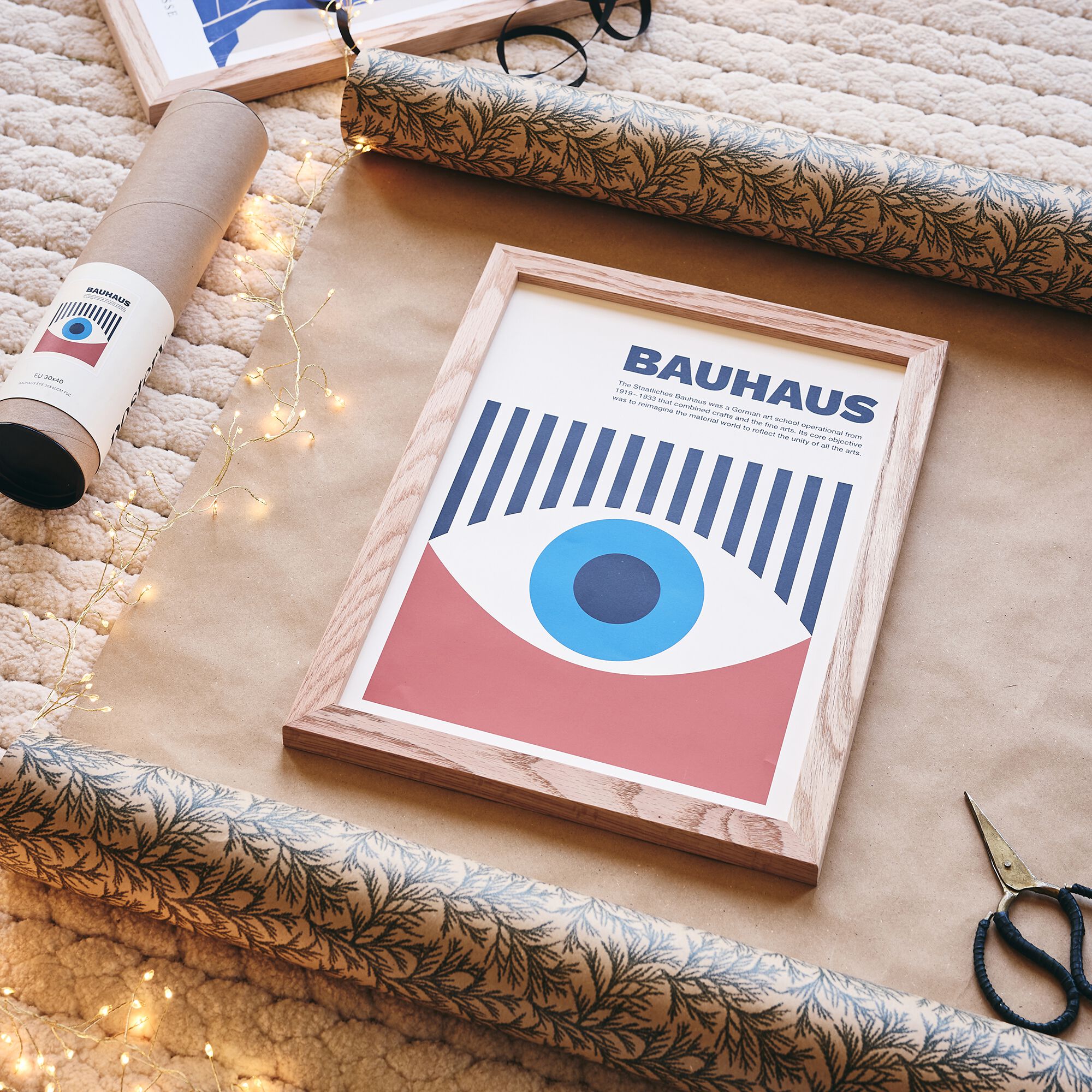 BAUHAUS ŒIL - Affiche œil 30x40cm - bleu