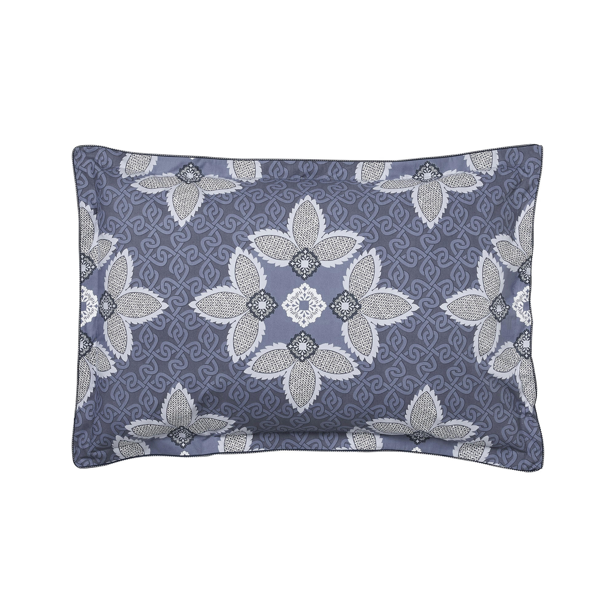 MAGELLAN - Taie d'oreiller en percale de coton bleu marine 50x75