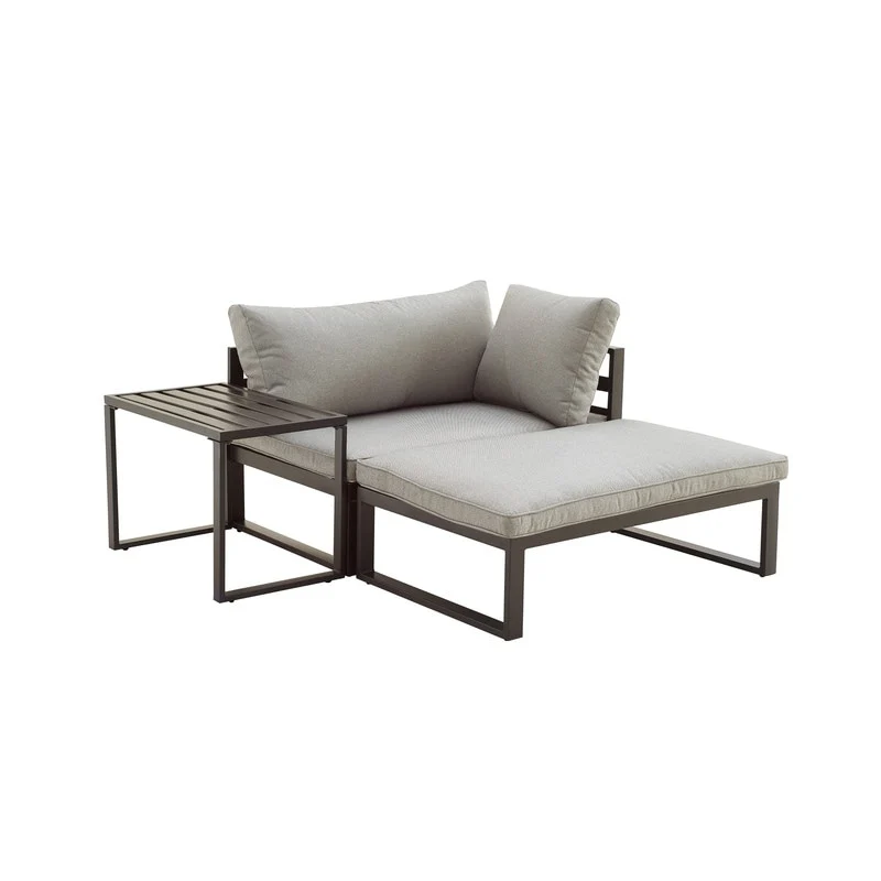 Patio Festival 3-Piece Outdoor Metal Loveseat Seating Set