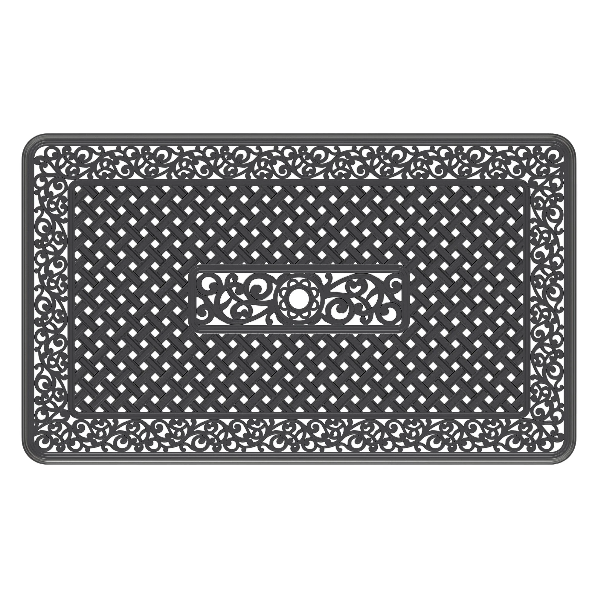 Cast Aluminum Patio Dining Table with Frame and Umbrella Hole