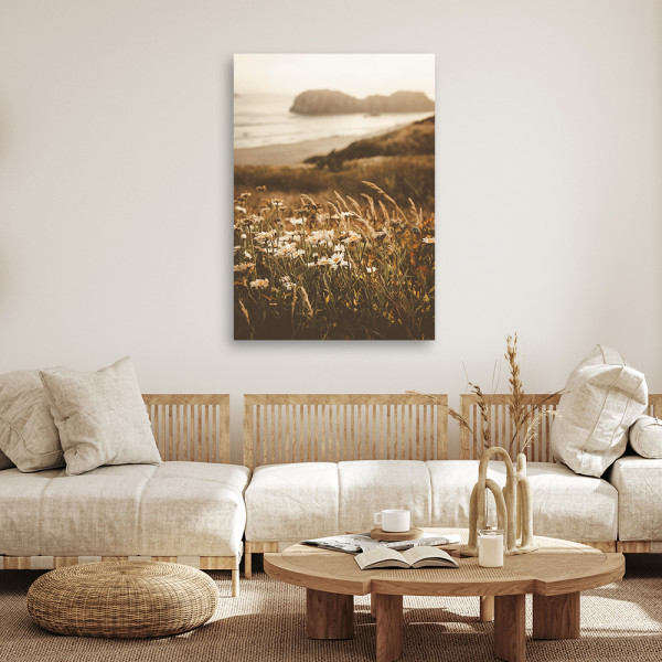 Feeby Obraz na płótnie, Kwiaty nad brzegiem morza 40x60