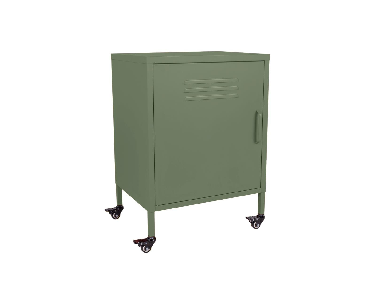 MaximaVida metalen lockerkastje Finn met wieltjes 52 x 40 x 67 cm olijfgroen