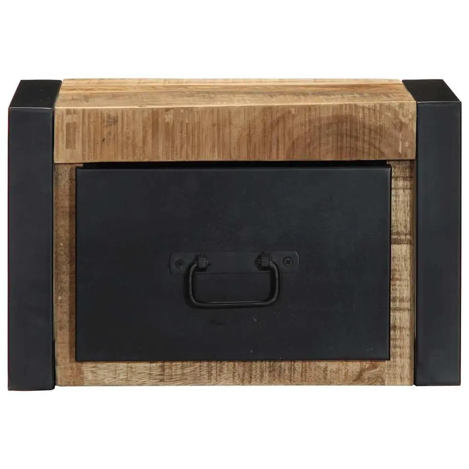 vidaXL - Zwevend industrieel Nachtkastje met lade - Hout - 40x35x25 cm - 2 st