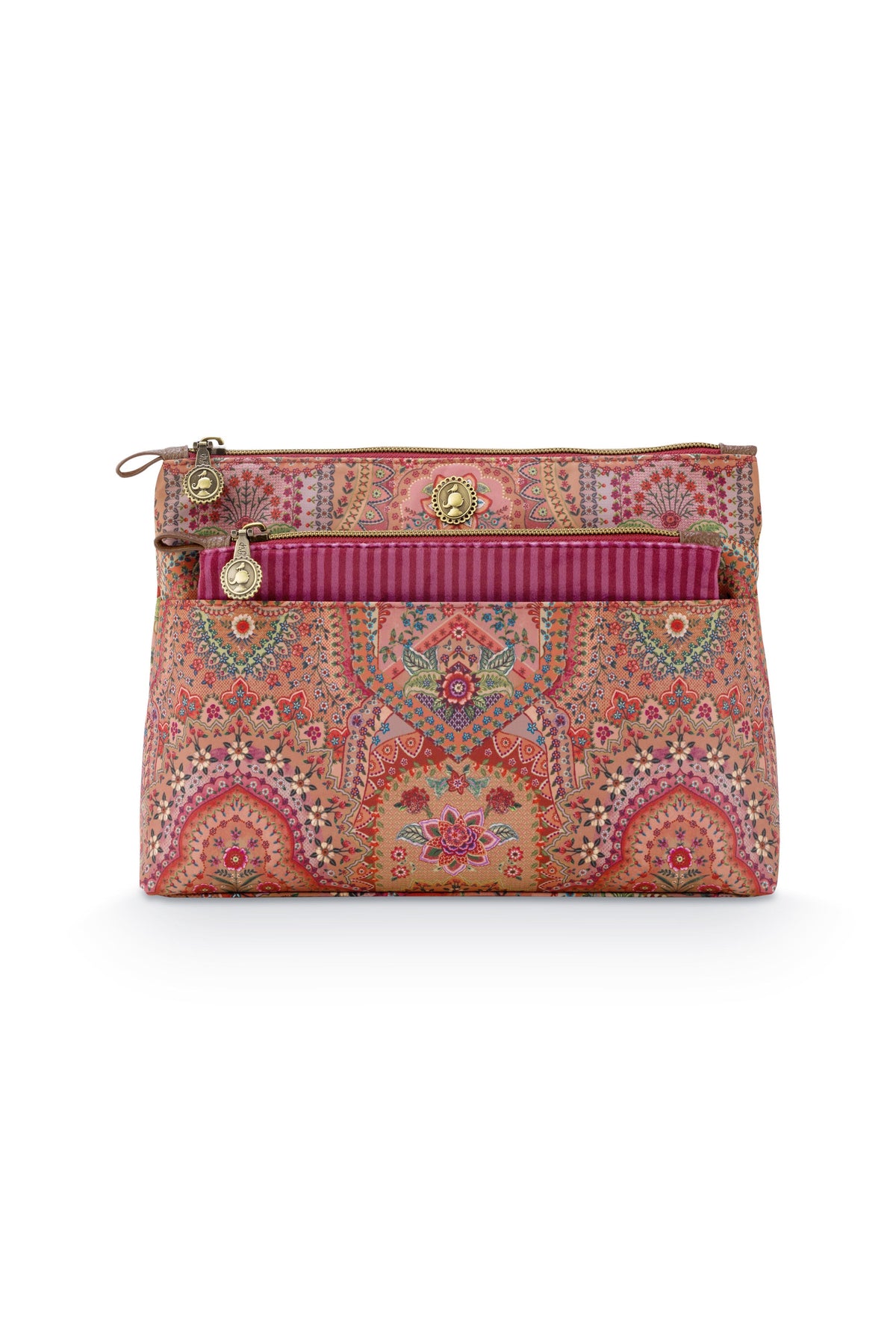 Pip Studio - Caryn Make-up Tasje Dames - Jabali - Rood - Set van 2