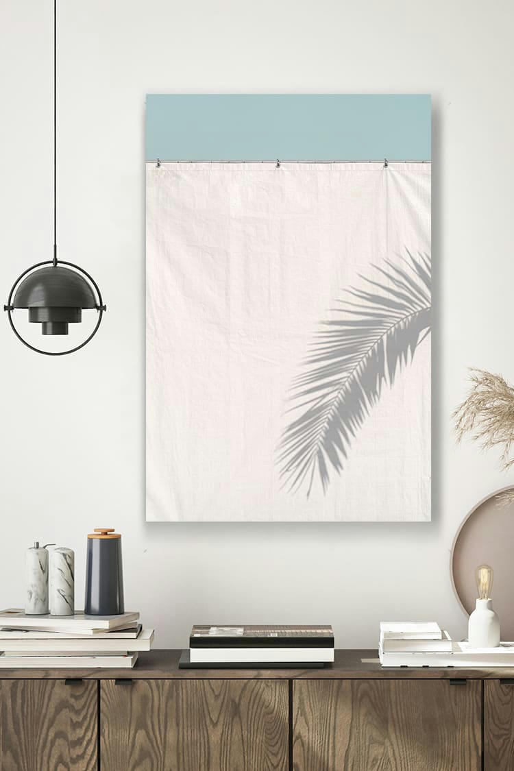 L'OMBRE DU PALMIER - Photographie d'art de Laura Sanchez 30x45 cm sur plexi