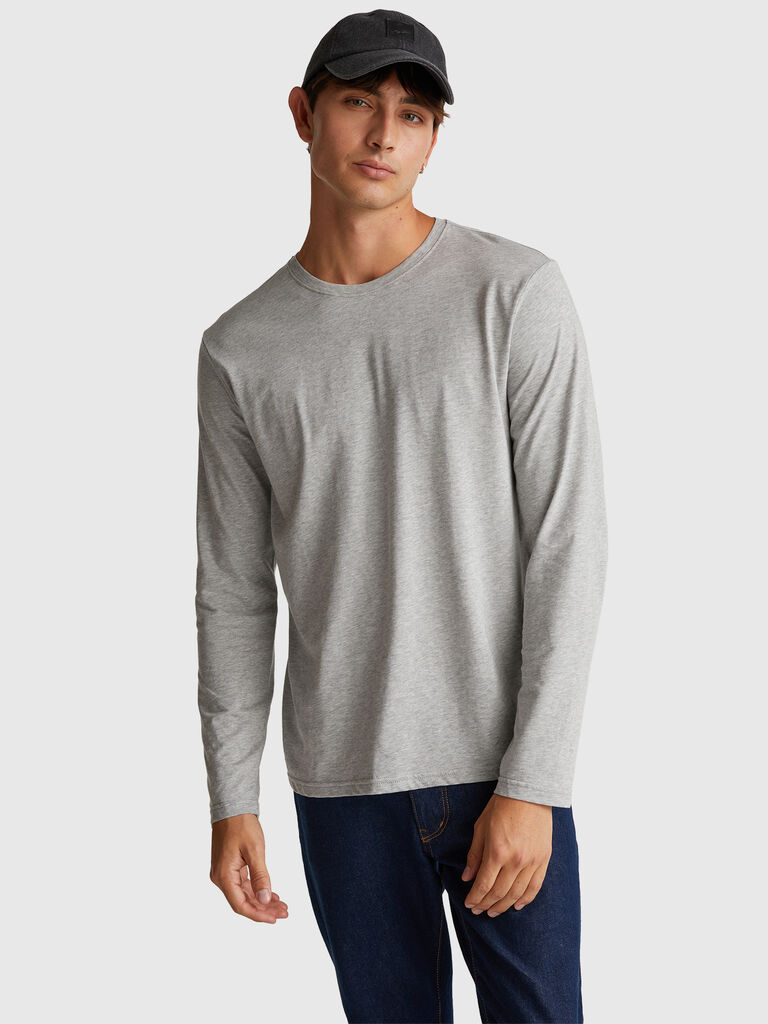Long sleeve pure cotton t-shirt