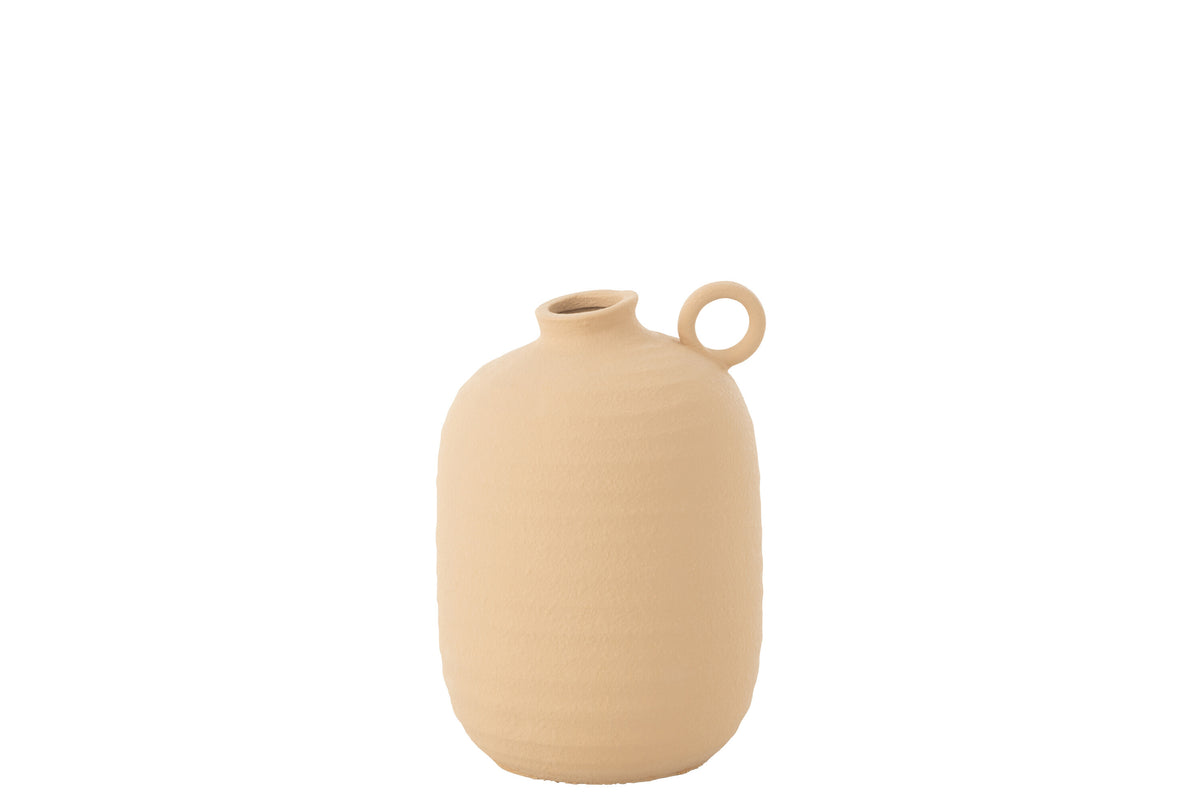 J-Line vaas Cassia - keramiek - beige - small - 27 cm hoog
