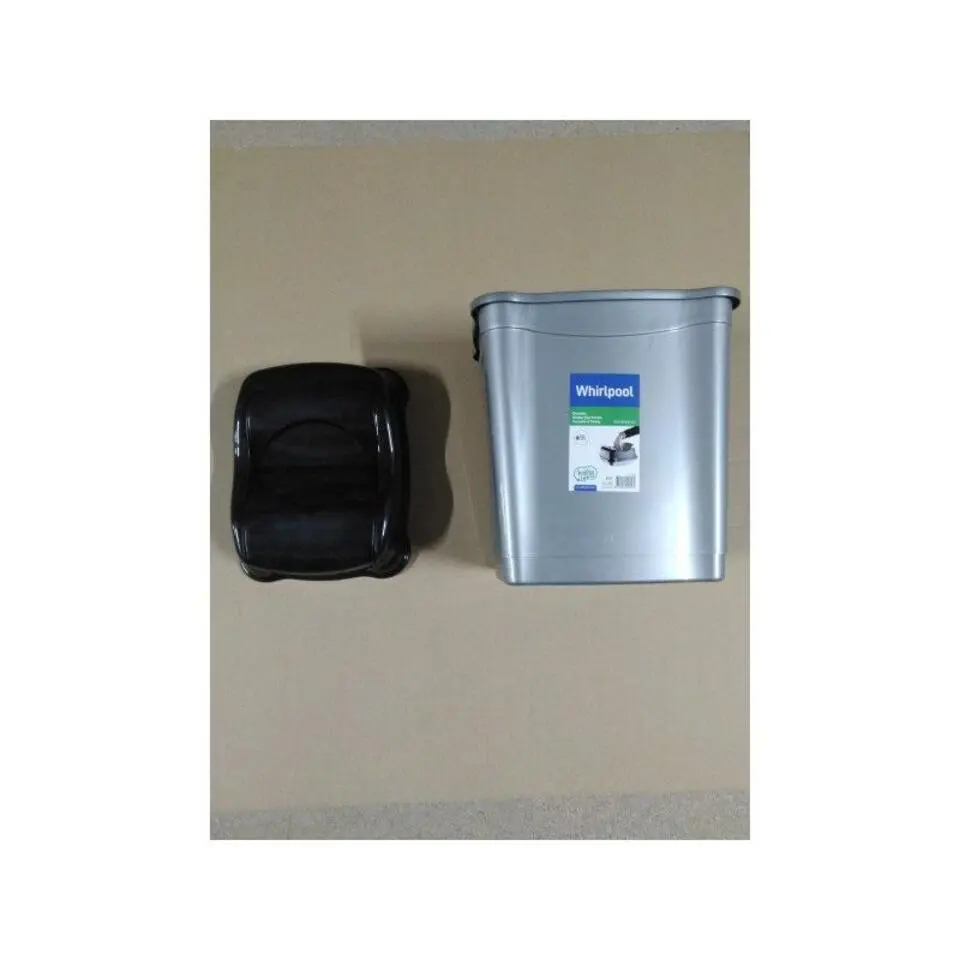 Prullenbak - zilver met zwart - 9 l