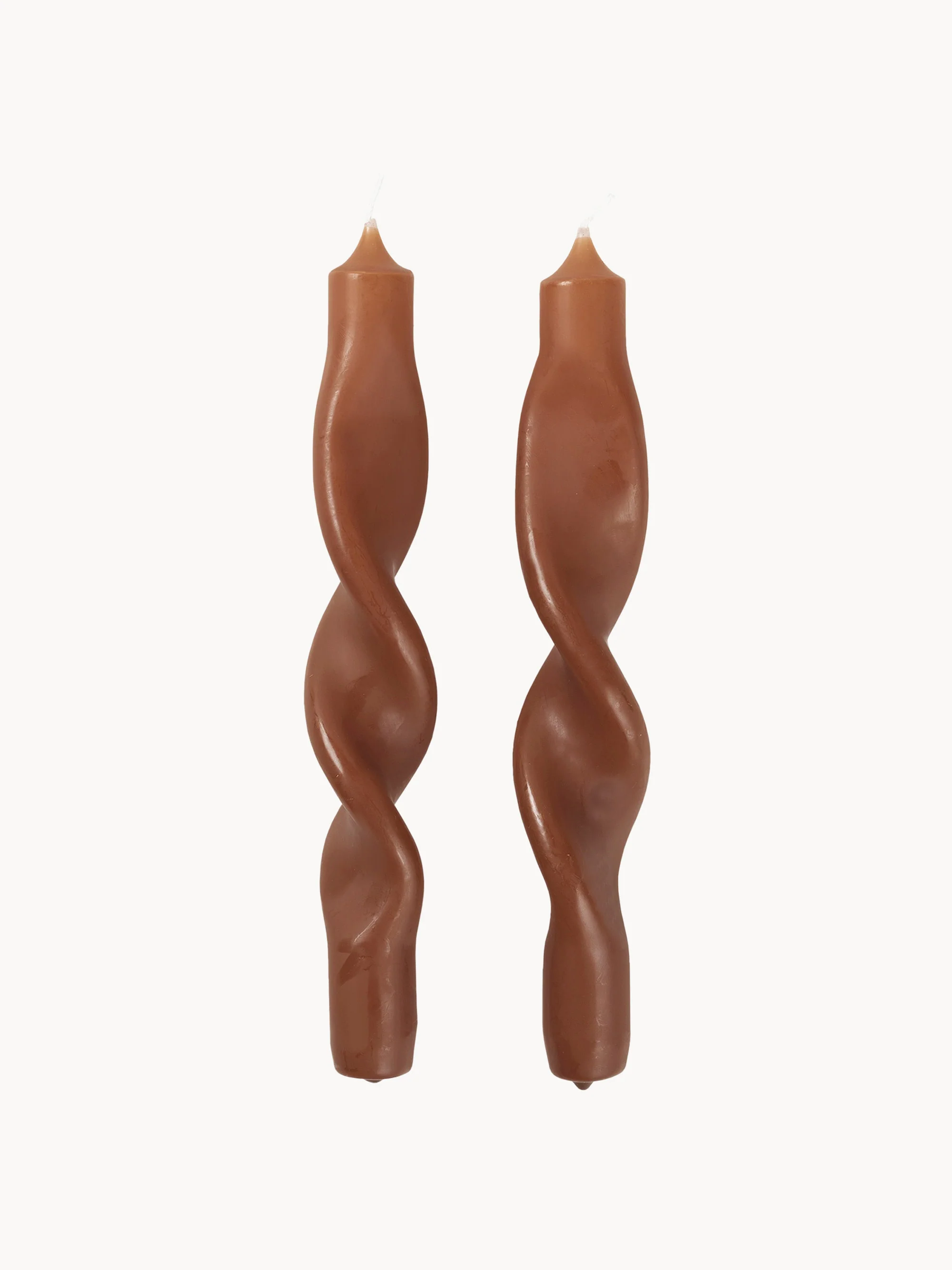 Handgefertigte Stabkerzen Twist, 2er-Set
