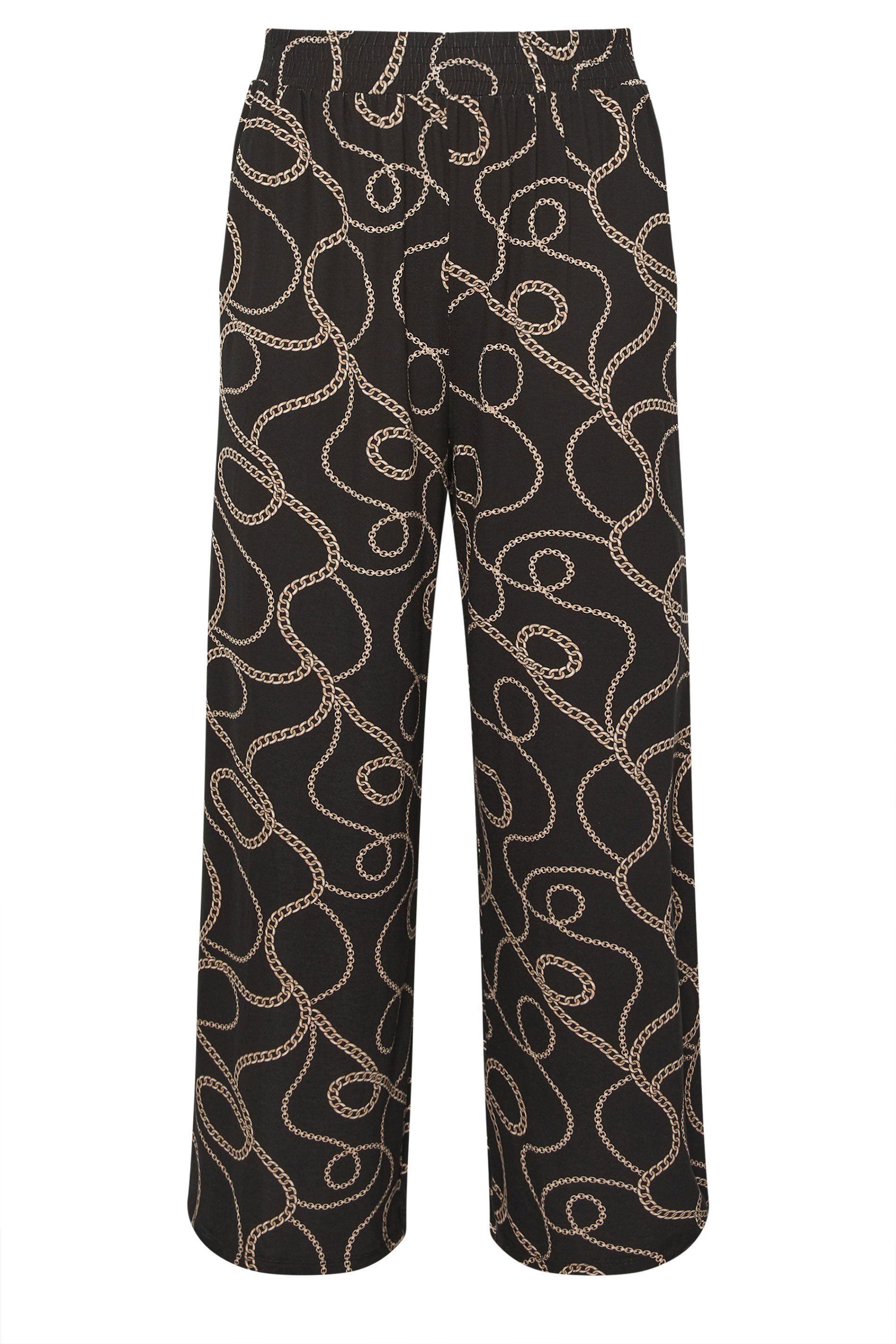 Yours Chain Print Wide Leg Trousers