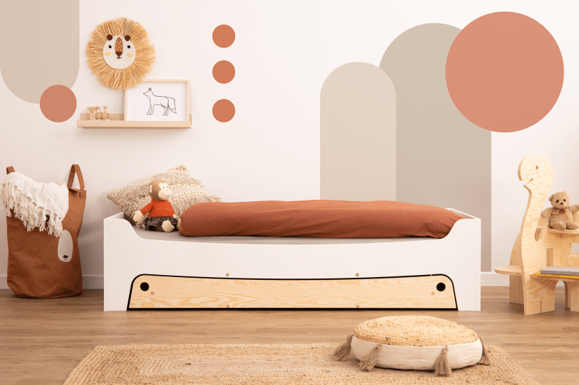 Łóżko pojedyncze drewniane TILA 10 Białe z szufladą - spanie