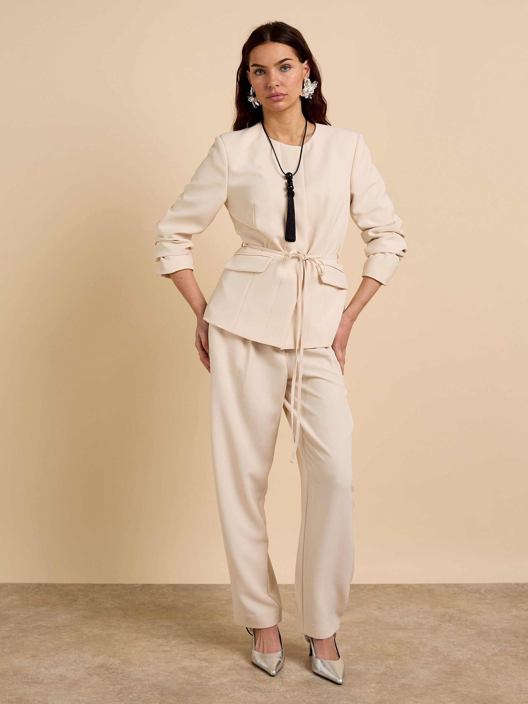 GWD by GEORGE W. DAVIES GWD Malika Cream Wide Leg Trouser