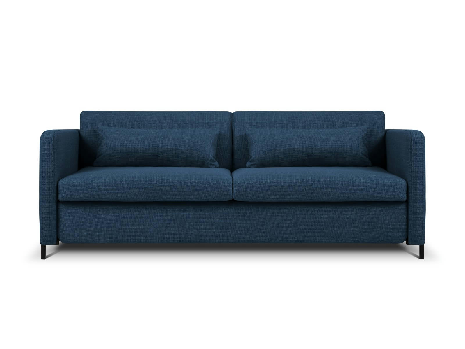 YANIS - Canapé Convertible 3 places en Tissu Structurel Bleu