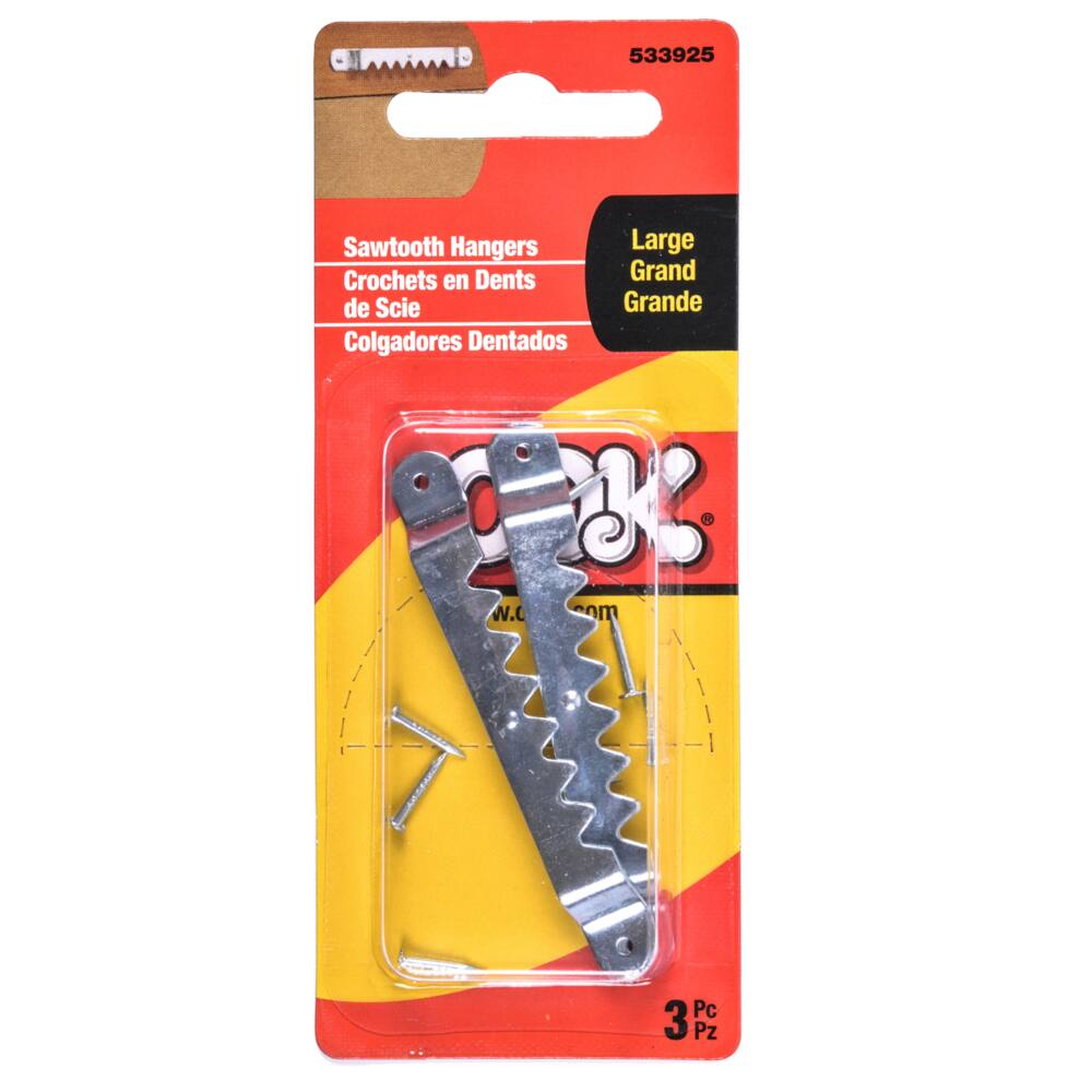OOK Sawtooth Hangers, Large, 3-pk