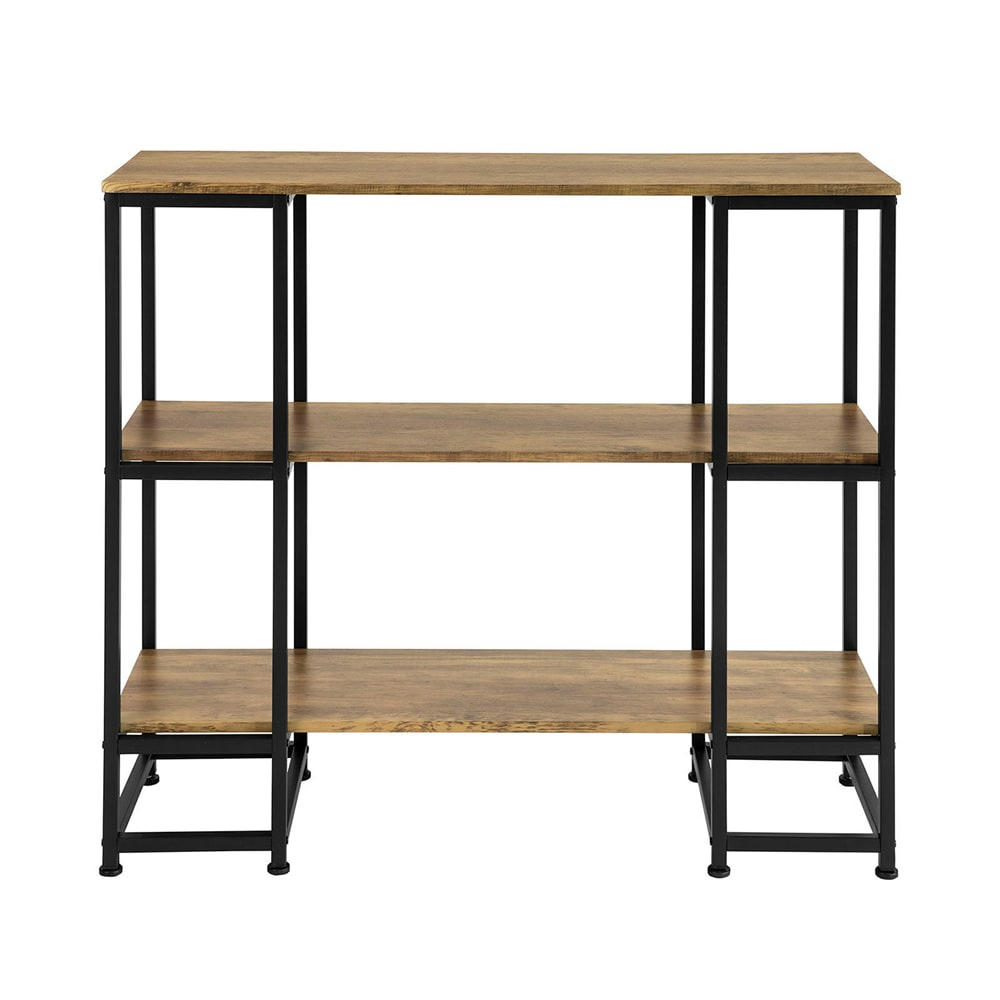 - Table console cadre en métal noir avec 3 étagères