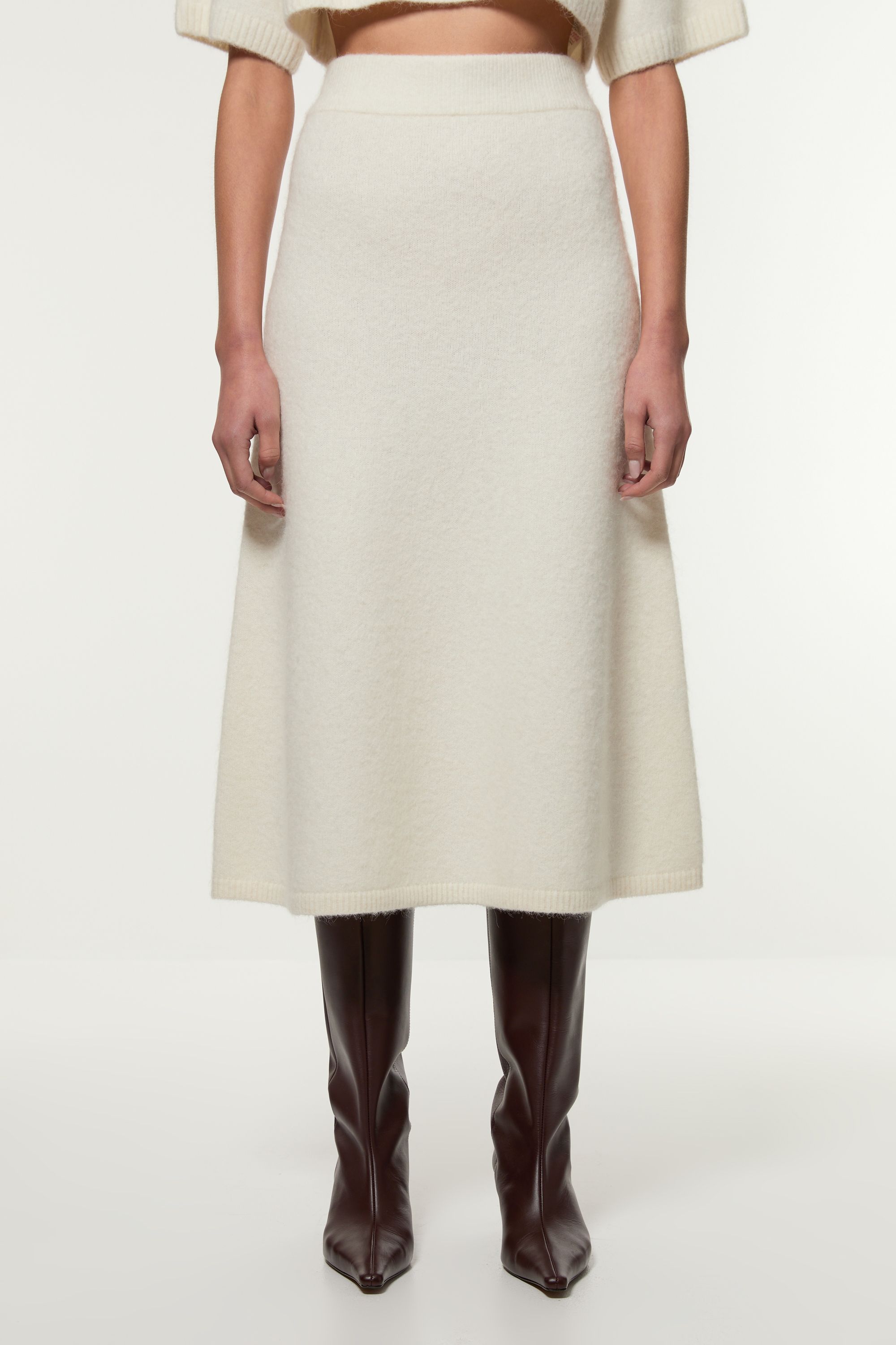 KarenMillen Alpaca Wool Fluffy Full Knit Skirt