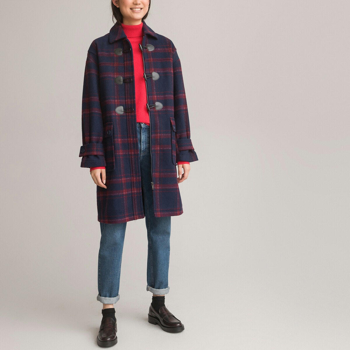 Duffle-coat à carreaux