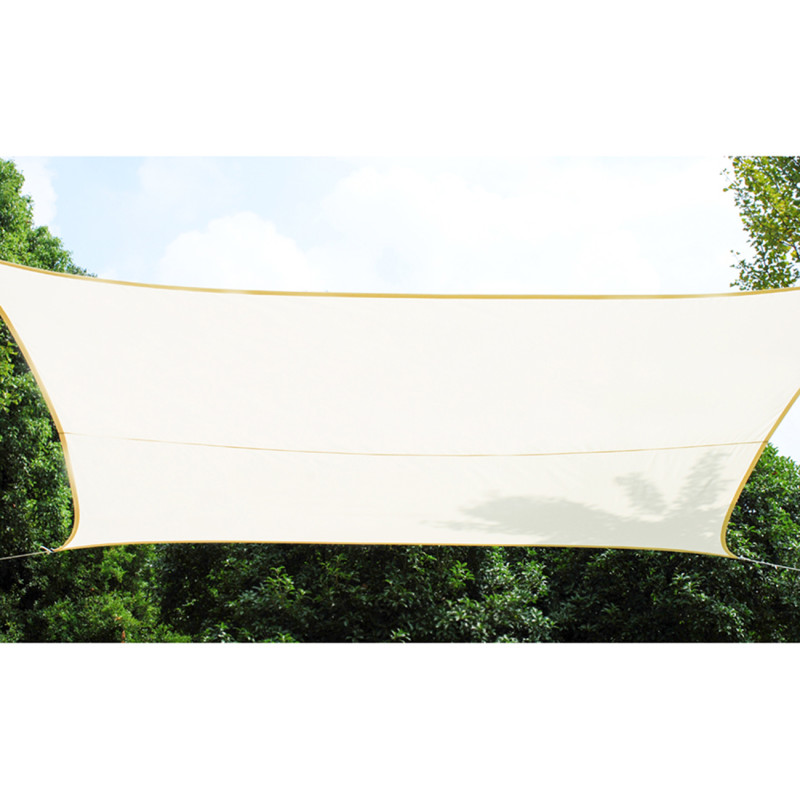 Toile d'ombrage crème carrée en PE 5 x 5 m PRACTO GARDEN